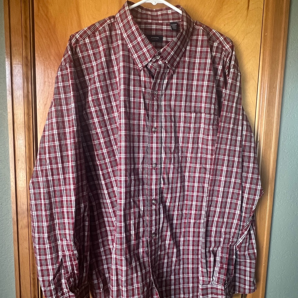 Arrow Men's Red and White Plaid Button Down Shirt